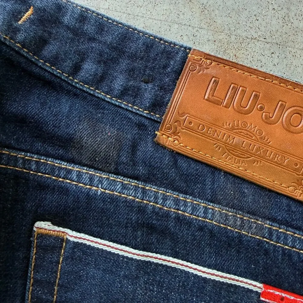 Liu Jo Straight Leg Medium Wash Classic Selvedge Jeans Size 38x33 Made in Italy